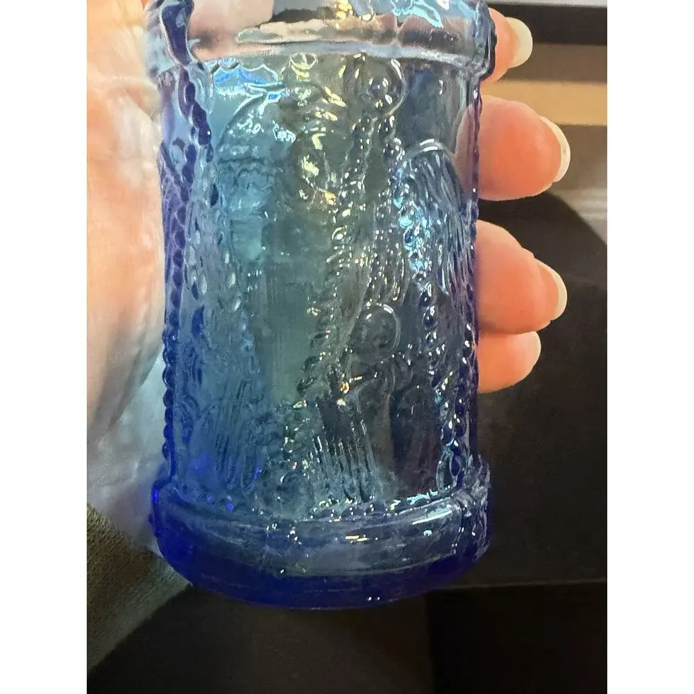 Set of 3 Vintage Wheaton NJ Cobalt Blue Glass Shot Glasses Votive Holders ~ 3